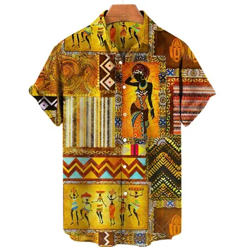 2023 Винтажные Рубашки В Древнеегипетском Стиле, Гавайские Рубашки, Гавайские Рубашки, Мужские Блузки De Verano Para Mujer 2023