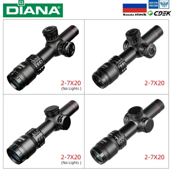 DIANA 2-7x20 HD Охотничий тактический Оптический прицел Riflescope Mil Dot Визирные Снайперские Прицелы Страйкбольный Оптический прицел для ружейной охоты