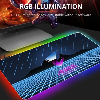 RGB Mause Pad Коврик для мыши Aorus Gamer Комплект игровых аксессуаров Клавиатура Настольный Коврик для мыши Со светодиодной подсветкой Проводной