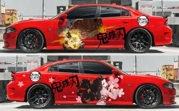 Аниме Demon Slayer: Kimetsu no Yaiba виниловая наклейка на дверь автомобиля, подходит для любого автомобиля