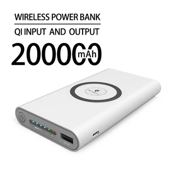 Бесплатная Доставка 200000 мАч Беспроводной блок питания с двусторонней быстрой зарядкой Powerbank Портативное зарядное устройство Type-c Внешний аккумулятор для iPhone
