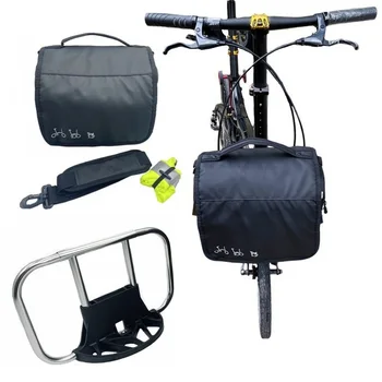 Складные велосипедные Передние сумки И Корзины Используются для велосипедной сумки Brompton, сумки для хранения, сумки для фотоаппарата С водонепроницаемым чехлом, Алюминиевого крепления
