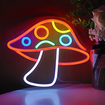 Тонгер Гриб Настенный светодиодный неоновый светильник для украшения комнаты